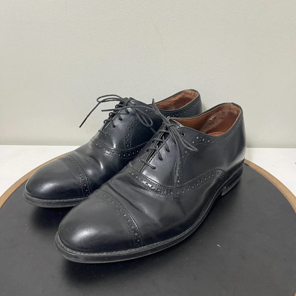Allen Edmonds Van Ness Men 8 Cap Toe Oxford Black Leather Dress Shoes Classic